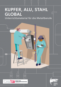 Titelseite "Kupfer, Alu, Stahl global – Unterrichtsmaterial für die Metallberufe". 