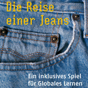 Bild zum Spiel "Die Reise einer Jeans". Nahaufnahme einer Jeanstasche mit selbigem Schriftzug darauf. Quelle: bezev.de.