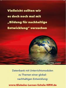 Plakat zur Datenbank www.Globales-Lernen-Schule-NRW.de