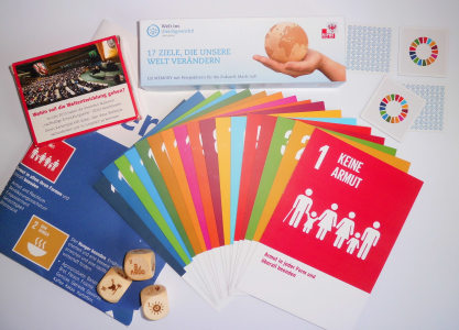 Aktionsmaterial des EPiZ Reutlingen zur Agenda 2030. Copyright: CC-BY-NC, Entwicklungspäadagogisches Informationszentrum Reutlingen und Bildung trifft Entwicklung