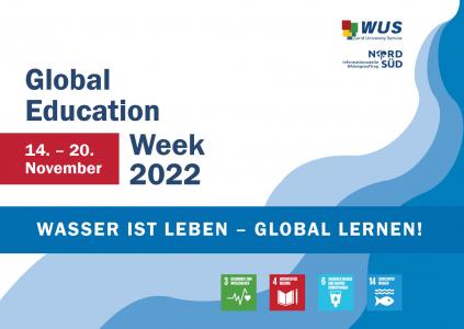 Karte zur Global Education Week 2022 zum Thema "Wasser ist Leben - Global