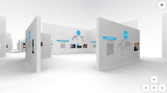 Ansicht der Startseite der virtuellen Fotoausstellung