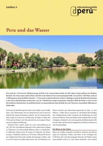 Titelseite „Infoblatt: Peru und das Wasser”. 