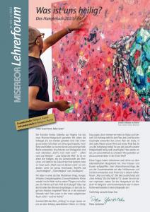 Künstler Emeka Udemba vor dem Hungertuch 2023/24 Künstler Emeka Udemba vor dem Hungertuch 2023/2024. - Titelbild des Lehrerforums Nr. 126: "Was ist uns heilig?" Quelle: MISEREOR