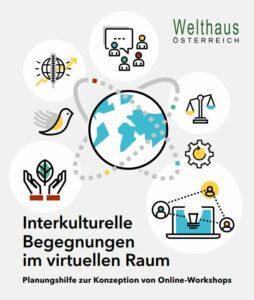 Titelseite der Broschüre "Interkulturelle Begegnungen im virtuellen Raum".