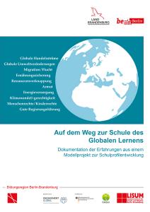 Titelseite der Publikation "Auf dem Weg zur Schule des Globalen Lernens". Quelle: http://bildungsserver.berlin-brandenburg.de