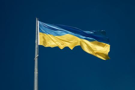 Ukraine-Flagge. 