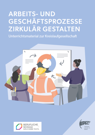 Titelseite "Arbeits- und Geschäftsprozesse zirkulär gestalten – Unterrichtsmaterial zur Kreislaufgesellschaft". Quelle: EPIZ