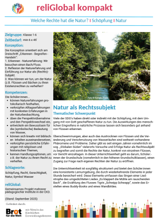 Titelseite Material "Natur als Rechtssubjekt".